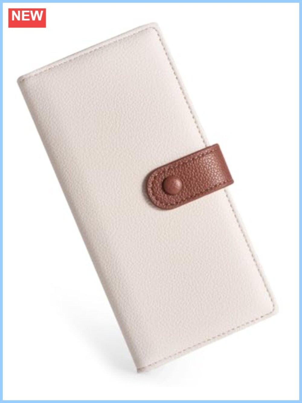 Slim RFID Wallet 12 Card Slots 2 ID Windows Vegan Leather Snap